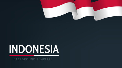 Indonesia flag on black background vector design layout template