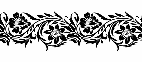 Seamless vector floral border design