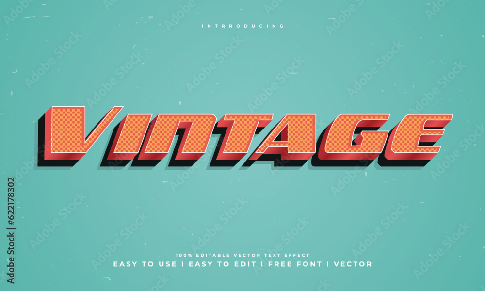 Fototapete vintage retro editable text effect alphabet font typography typeface
