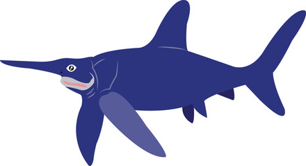 blue shark illustration vector
