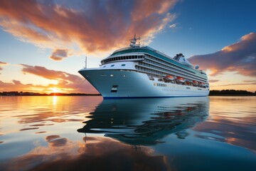 Fototapeta na wymiar Luxury Cruise Ship, Generative AI 