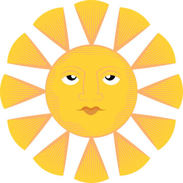 sun cartoon character vector image