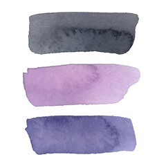 Set of hand painted watercolor brushstrokes for your design. Soft brush strokes isolated on the white background.