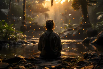 Selbstklebende Fototapete Zen person meditation