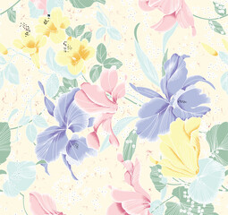 Textile and digital seamless floral pattern vector design 