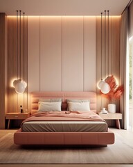  sophisticated bedroom design with LED lighting accents with hardwood floors