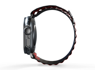 3D render of Smart Watch with Digital Display isolated white