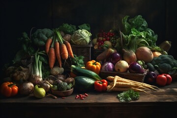 vegetables on the market. 