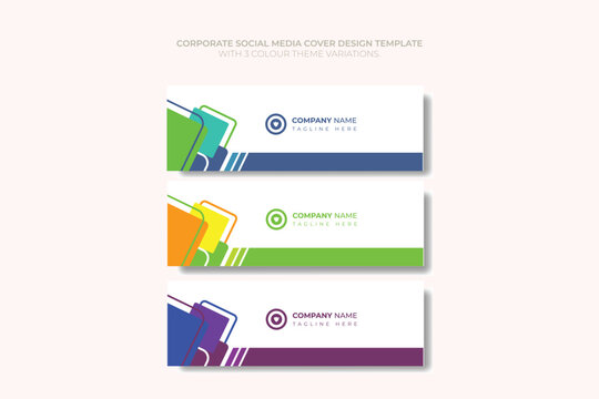 Social media cover banner Vector template with 3 color theme