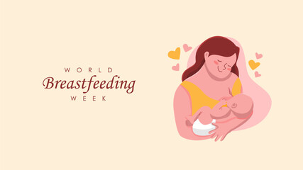 world breastfeeding week banner template horizontal