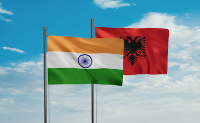 India and Albania national flag