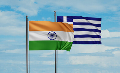 Greece and India flag