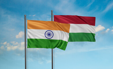 Hungary and India flag