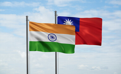 Taiwan and India flag