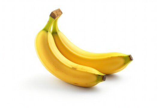 two bananas on a white background, created by Generative AI