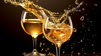 The allure of champagne, with its effervescent fizz and shimmering bubbles. Generative AI