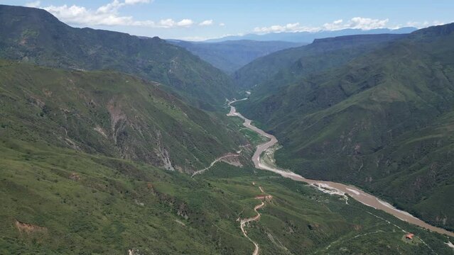 aerial view of Chicamocha Canyon in Colombia 