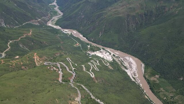 drone footage of Chicamocha Canyon san Gil Santander department of Colombia