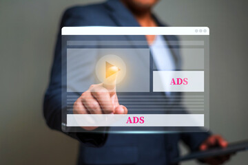 Online Advertising and digital martketing concept. viral video, Socila marketing.