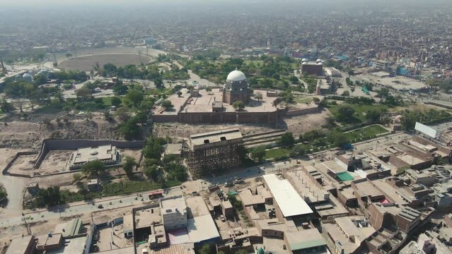 Aerial view of Multan city in Punjab, Pakistan. Multan is Pakistan's seventh-largest city as per the census