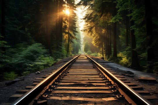  Train Track Natural Light, Generative AI