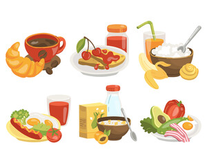 breakfast set vector illustration flat vector