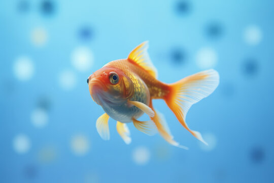 Very cute Goldfish in nature, national geography, Wide life animals. AI Generated.