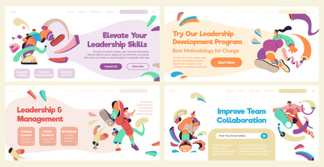 Landing page collection with leadership course add