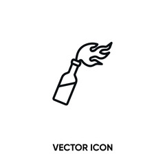 Molotov cocktail vector icon . Modern, simple flat vector illustration for website or mobile app. Bomb or grenade symbol, logo illustration. Pixel perfect vector graphics	