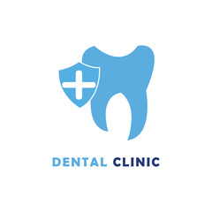 Flat design dental clinic logo template