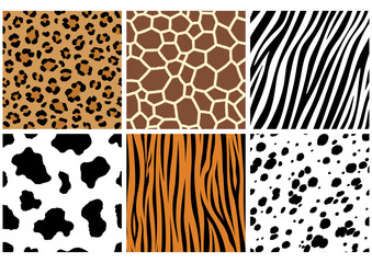 野生動物のアニマル柄シームレスなパターン　イラストレーター用パターン素材
