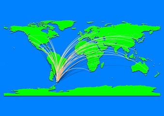 Naklejka premium Vibrant Carlini Station, Antarctica map - Export concept map for Carlini Station, Antarctica on World map. Suitable for export concepts.