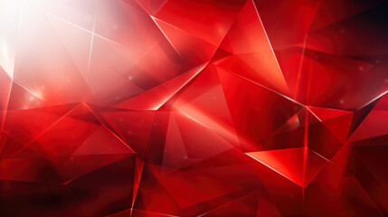 Red abstract polygonal background. Triangular design for your business. Background