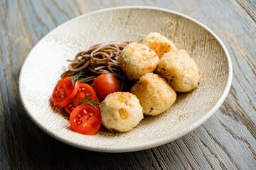 turkey balls with buckwheat noodles