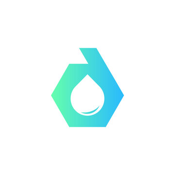 D and water drop logo vector illustration