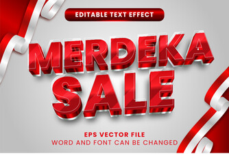 Merdeka sale 3d editable text effect