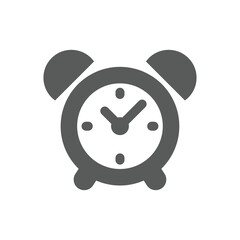 Alarm clock vector icon. Simple filled symbol.