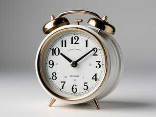 classic alarm clock, white clock Generative AI