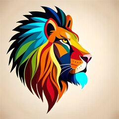 Fototapeta premium lion head illustration, vector image. Logo design