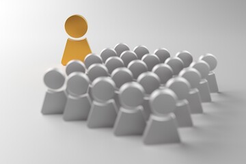 Leader of group. Leadership and teamwork concept