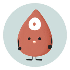 Blood type o blood group cute blood donor illustration icon