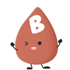 Blood type b blood group cute blood donor illustration icon