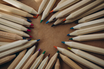 Obraz premium pencils on white background