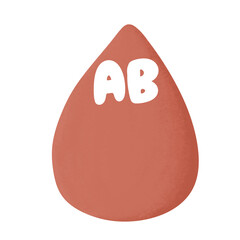 Blood type ab blood group cute blood donor illustration icon