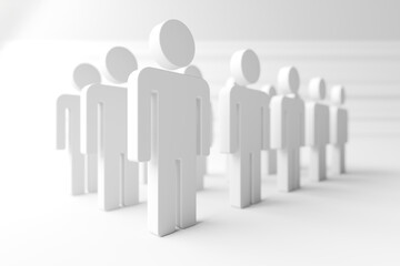 Crowd of people. Large group of stick figure persons