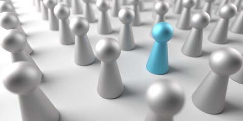 Crowd business organization. Leadership and teamwork concept