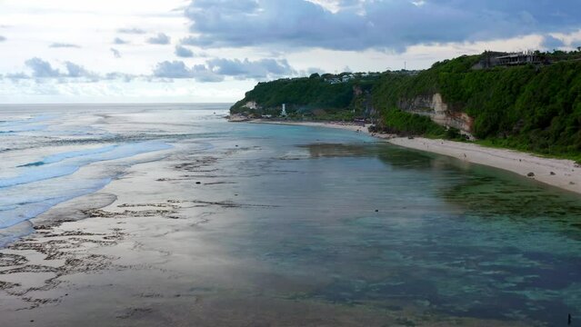 Idyllic View Of Gunung Payung Beach In Bali, Indonesia - drone shot