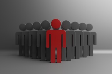 Different person figure in team group