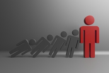 Boss leader with team crowd