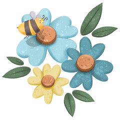 The pretty bouquet with bee.